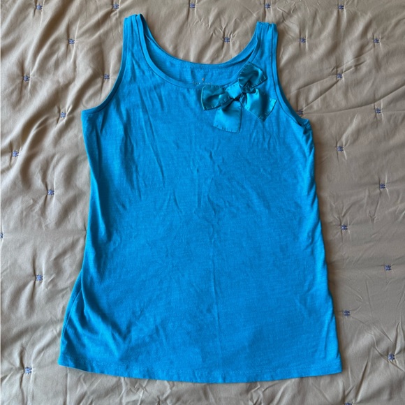 Kate Spade Teal Tank Top with Silk Bow Girls size XL - Picture 1 of 6